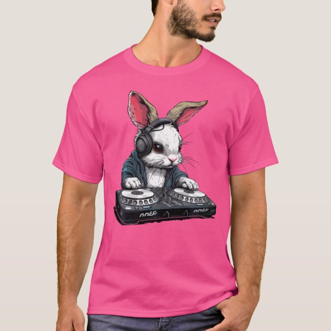 T-shirt Joli Cool rap Drôle Hip hop Rabbit Dj. Lecture de  (Devant)