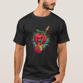 T-shirt Joli costume de pomme de roche avec jolie guitare