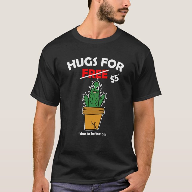 T-shirt Joli costume de valentin de cactus Câlins gratuits (Devant)