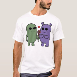 T-shirt Joli Couple d'Aliens Intergalactiques