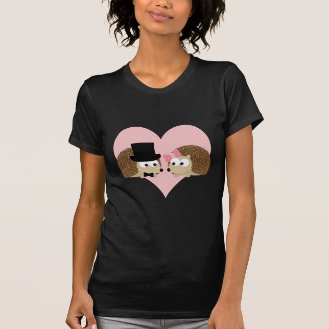 T-shirt Joli couple de hérisson (Devant)