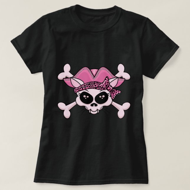T-shirt Joli crâne de Kitty Pirate (Design devant)