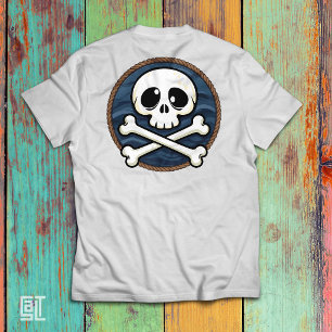 T-shirt Joli Crâne de Pirate de Dessin Animé & Os Croisés