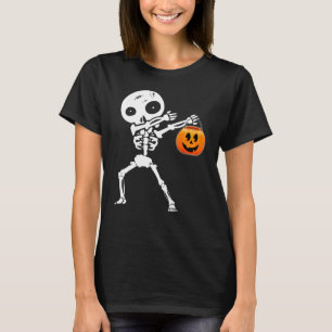 T-shirt Joli Dabbing squelette Jack-o'-lantern Citrouille