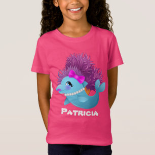 T-Shirt Joli dauphin de plage animal ajouter le nom T-Shir