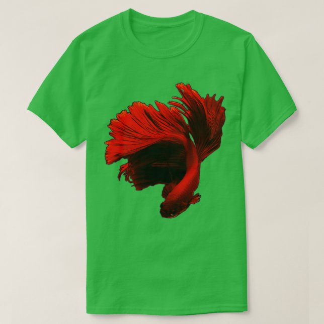 T-shirt Joli demi-lune rouge Betta poisson (Design devant)
