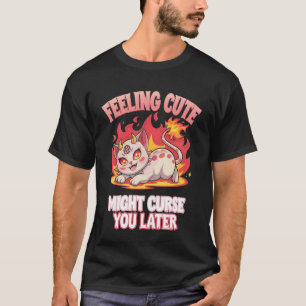 T-shirt Joli démon de chat maléfique occulte Witchcore drô