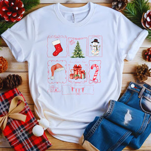 T-shirt Joli design de style collage de Noël