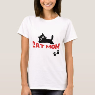 T-shirt Joli design simple femmes noir amoureux des chats