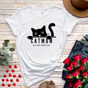 T-shirt Joli design simple femmes noir amoureux des chats 