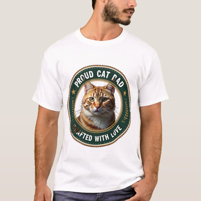 T-shirt Joli design simple papa chat personnalisé amateur  (Devant)