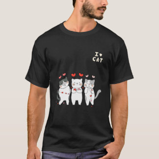 T-shirt Joli design unisexe drôle avec 3 chats pour hommes