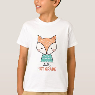 T-shirt Joli dessin animé fox bonjour 1ère classe