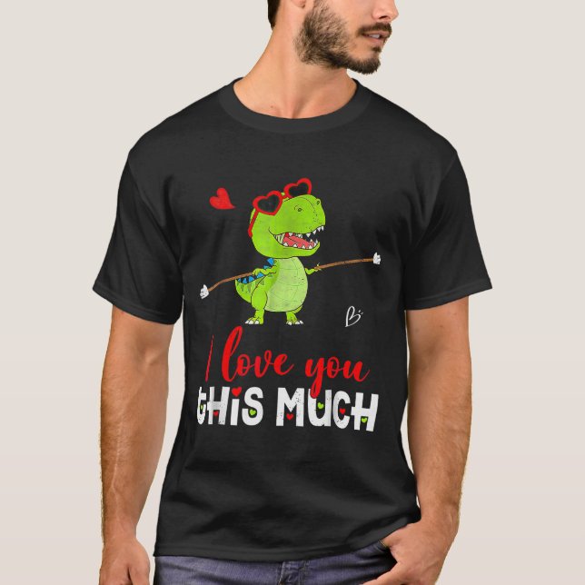 T-shirt Joli Dinosaure Je T'aime Autant Saint Valentin  (Devant)