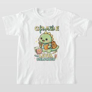 T-shirt Joli dinosaure niveau quatrième débloqué 4e enfant