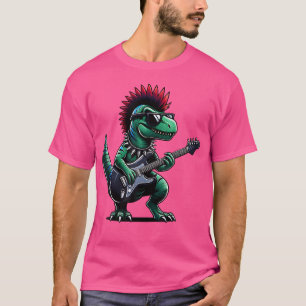 T-shirt Joli dinosaure punk rock'n roll goth guitare Ba
