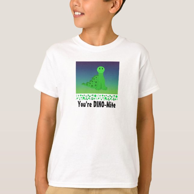 T-shirt Joli Dinosaure Vert (Devant)