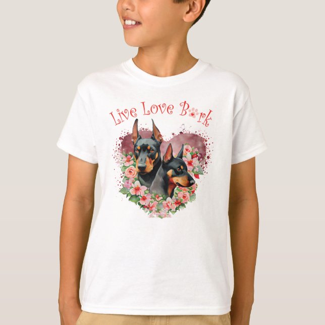 T-shirt Joli Doberman Floral (Devant)