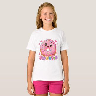 T-shirt Joli donut rose Kawaii - Douceur Donut saupoudré
