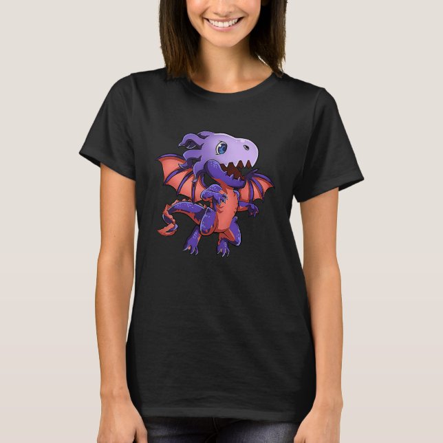 T-shirt Joli Dragon Chibi Violet (Devant)