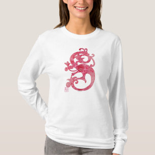 T-shirt Joli Dragon Imaginaire Rose médiéval féminin