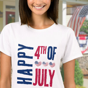T-shirt Joli drapeau américain 4 juillet 
