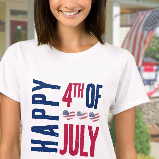 T-shirt Joli drapeau américain 4 juillet  (Cute American Flag 4th Of July T-Shirt )