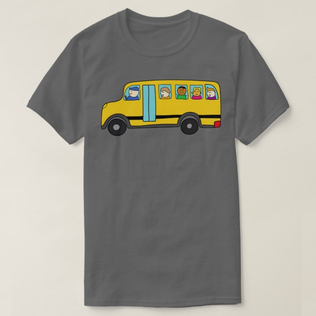 T-shirt Joli École Jaune Avec Des Enfants Heureux (Design devant)