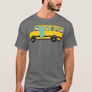 T-shirt Joli École Jaune Avec Des Enfants Heureux