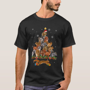 T-shirt Joli écureuil Arbre de Noël Décor Cadeau Arbre de
