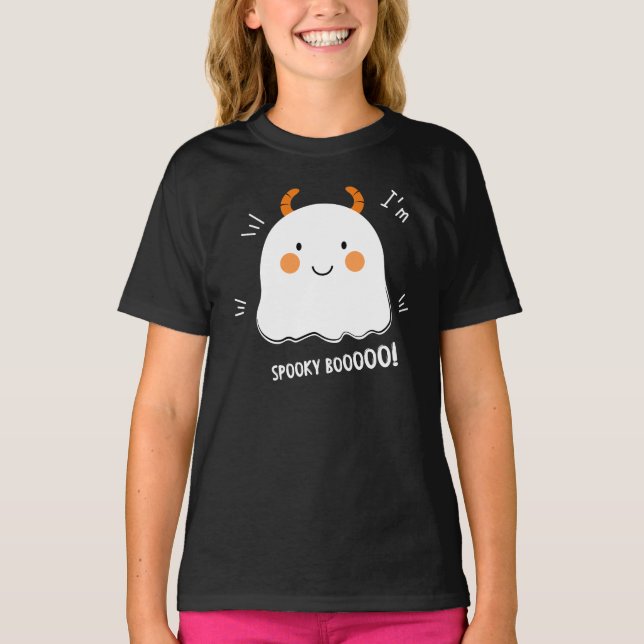 T-shirt Joli Éffrayant Boo Demon Ghost (Devant)