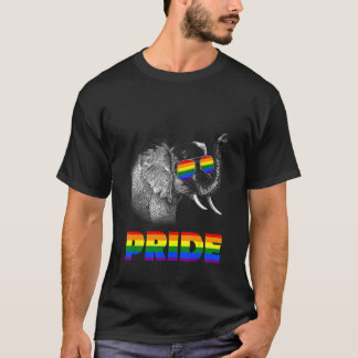 T-shirt Joli éléphant arc-en-ciel lunettes de soleil gay l