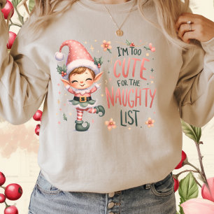 T-shirt Joli Elfe Rose Je suis trop mignon pour la liste c