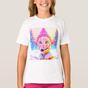 T-shirt Joli Elfe Rose Noël Fantaisiste