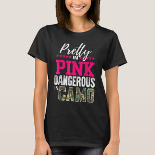T-shirt Joli En Rose D.Génial En Camo Chasse Fille