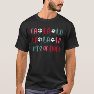 T-shirt Joli Fa la la Beaucoup De Chiens Noël Amour De Chi