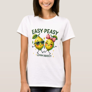 T-shirt Joli Facile Facile Citron Pressé Bonjour Vacances