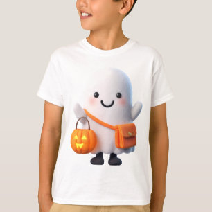 T-shirt Joli Fantôme avec Citrouille – Halloween Enfants 