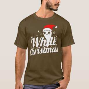 T-shirt Joli Fantôme Avec Le Chapeau Du Père Noël Apporte