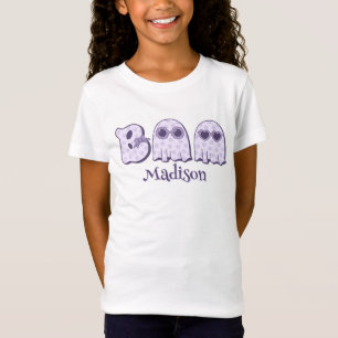 T-Shirt Joli fantôme Boo Halloween Nom ou texte personnali