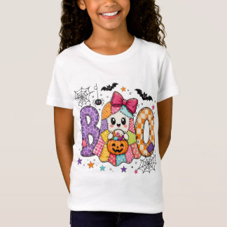 T-Shirt Joli fantôme d'Halloween BOO Aquarelle Enfants Sub
