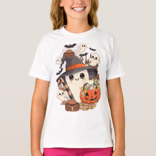 T-shirt Joli fantôme d'Halloween de style Kawaii