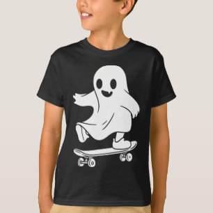 T-shirt Joli fantôme d'Halloween en skateboard drôle de sk
