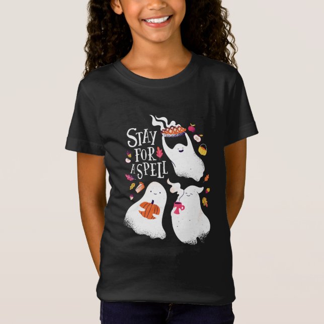 T-Shirt Joli Fantôme Drôle Design Halloween (Devant)