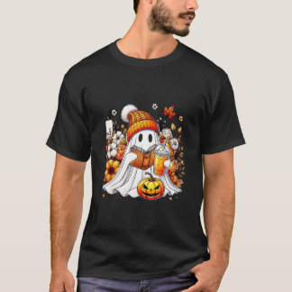 T-shirt Joli Fantôme Lecteurs de Livres Amants Halloween F