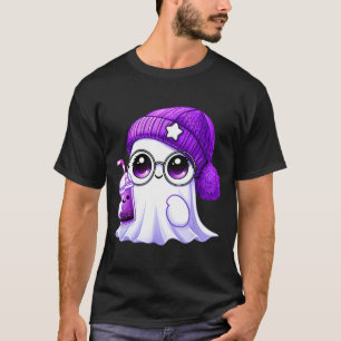 T-shirt Joli fantôme rose violet café halloween fantôme ho