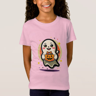 T-Shirt Joli Fantôme Tenant un Seau de Bonbons à la Citrou