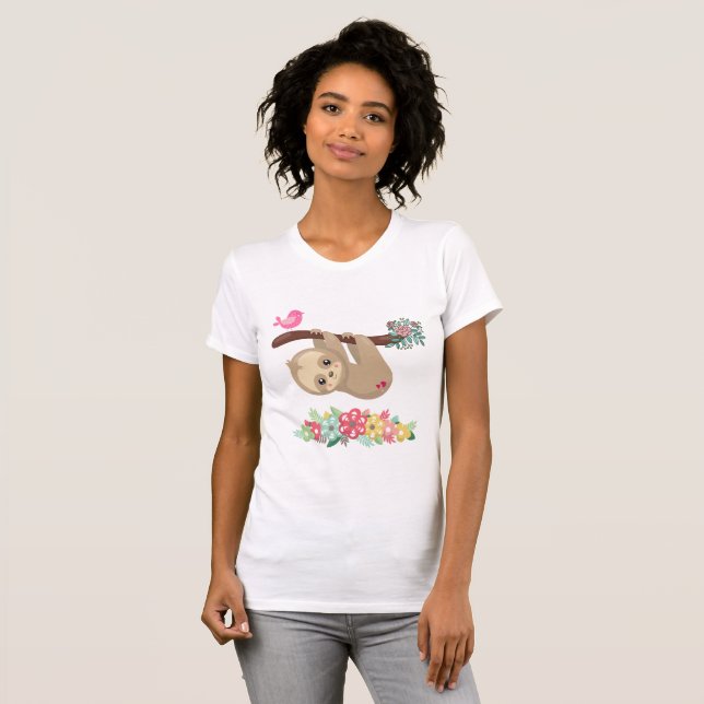 T-shirt Joli fentes Brown accrochées à l'envers (Devant entier)