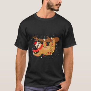 T-shirt Joli fentes éclairantes Santa Hat Xmas arbre
