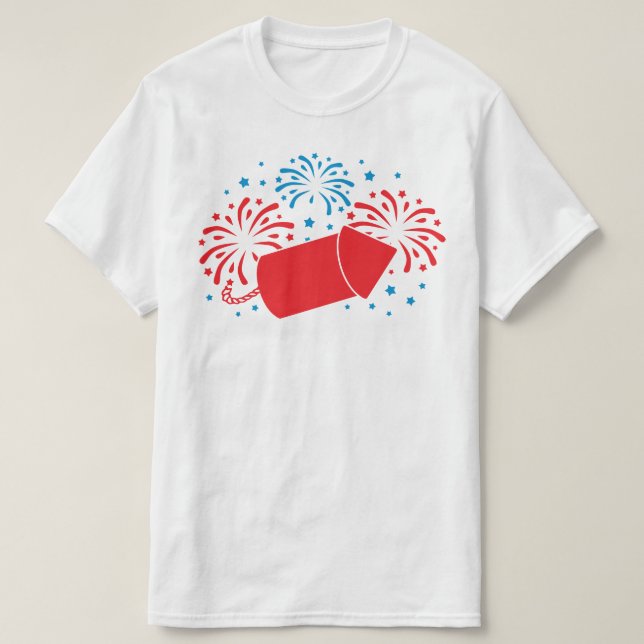 T-shirt Joli feu d'artifice 4 juillet (Design devant)